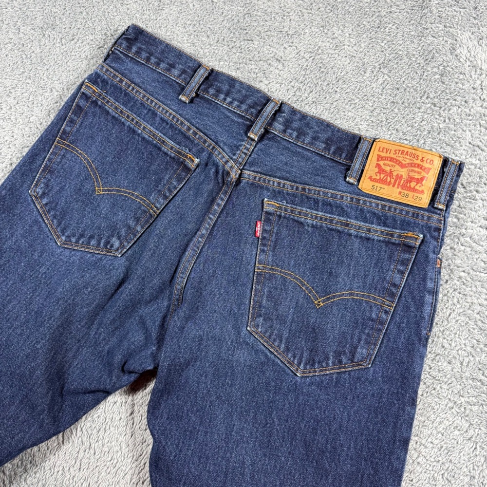 Levi's 517 Bootcut Jeans Mens‎ 38x29 Dark Blue Denim Cowboy Western